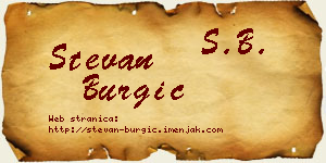 Stevan Burgić vizit kartica